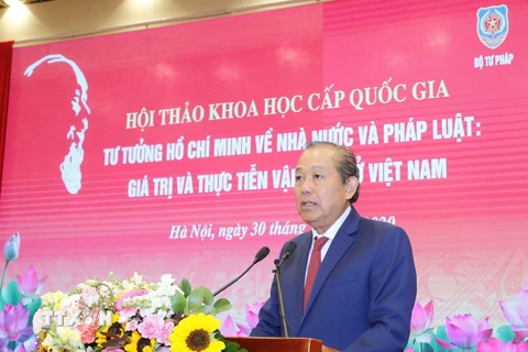 Ủy viên Bộ Chính trị, Phó Thủ tướng Thường trực Chính phủ Trương Hòa Bình phát biểu. (Ảnh: Doãn Tấn/TTXVN)