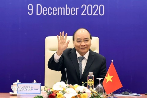  Thủ tướng Nguyễn Xuân Phúc dự Hội nghị cấp cao hợp tác Campuchia-Lào-Myanmar-Việt Nam (CLMV) lần thứ 10. (Ảnh: Thống Nhất/TTXVN)