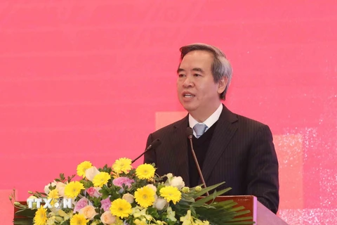 Ông Nguyễn Văn Bình, Ủy viên Bộ Chính trị, Bí thư Trung ương Đảng, Trưởng Ban Kinh tế Trung ương phát biểu chỉ đạo hội nghị. (Ảnh: Phương Hoa/TTXVN)