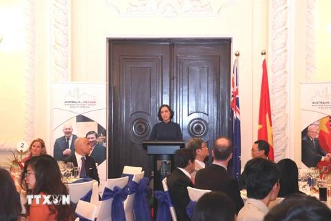 Tổng Lãnh sự Australia tại Thành phố Hồ Chí Minh Julianne Cowley phát biểu tại buổi lễ. (Ảnh: Xuân Khu/TTXVN)
