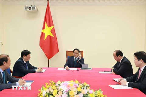 Thủ tướng Chính phủ Phạm Minh Chính và các đại biểu. (Ảnh: Thống Nhất/TTXVN)