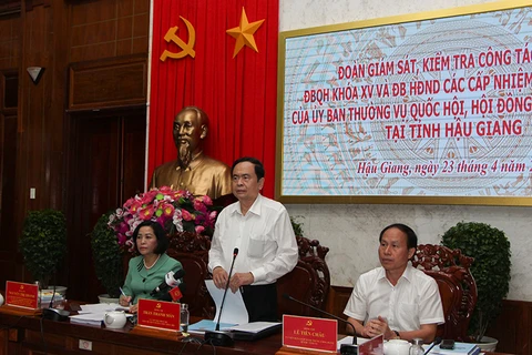 Phó Chủ tịch Thường trực Quốc hội Trần Thanh Mẫn chỉ đạo tại buổi làm việc. (Nguồn: Báo Nhân Dân)