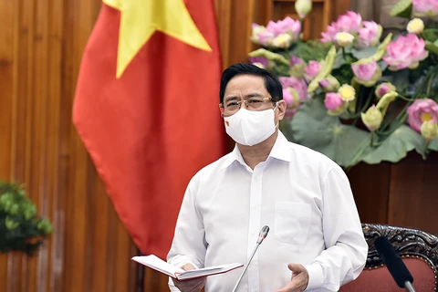 Thủ tướng Phạm Minh Chính phát biểu tại buổi làm việc. (Nguồn: VGP)