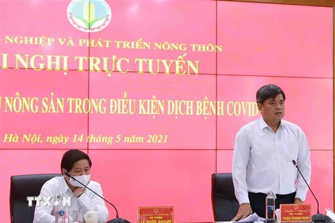 Thứ trưởng Bộ Nông nghiệp và Phát triển nông thôn Trần Thành Nam phát biểu tại hội nghị. (Ảnh: Vũ Sinh/TTXVN)