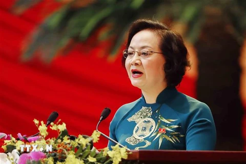 Bộ trưởng Nội vụ Phạm Thị Thanh Trà, Ủy viên Hội đồng Bầu cử Quốc gia. (Nguồn: TTXVN)