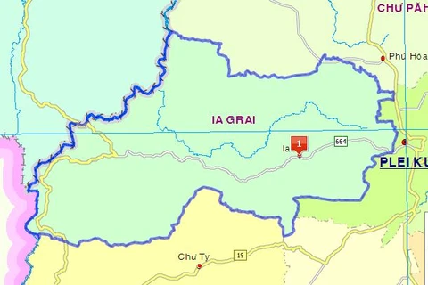 Vị trí huyện Ia Grai. (Nguồn: Gialai.gov.vn)