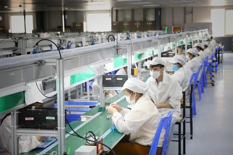 Công nhân tại Khu công nghiệp Vân Trung ở Bắc Giang. (Nguồn: TTXVN)