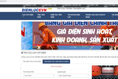 Trang web http://dienlucevn.com giả mạo thương hiệu EVN. 