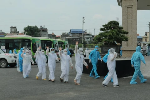 Các bác sỹ Bệnh viện Trung ương Thái Nguyên trở về sau chuyến chi viện cho Bắc Giang chống dịch. (Nguồn: Bệnh viện Trung ương Thái Nguyên)