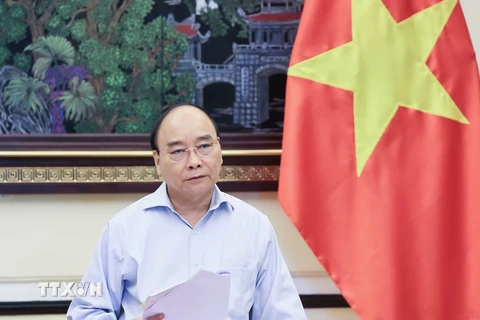Chủ tịch nước Nguyễn Xuân Phúc, Trưởng ban Cải cách Tư pháp Trung ương phát biểu. (Ảnh: Thống Nhất/TTXVN)