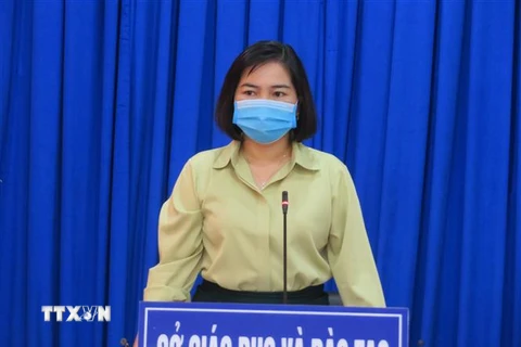 Bà Trần Hồng Thắm, Giám đốc Sở Giáo dục và Đào tạo thành phố Cần Thơ. (Ảnh: Ánh Tuyết/TTXVN)