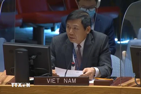 Đại sứ Đặng Đình Quý, Trưởng Phái đoàn Việt Nam tại Liên hợp quốc. (Ảnh: Hữu Thanh/TTXVN)