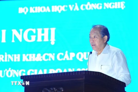 Phó Thủ tướng Thường trực Chính phủ Trương Hòa Bình phát biểu chỉ đạo. (Ảnh: Minh Đức/TTXVN)