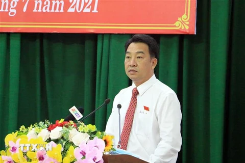 Chủ tịch UBND tỉnh Vĩnh Long Lữ Quang Ngời. (Ảnh: Phạm Minh Tuấn/TTXVN)
