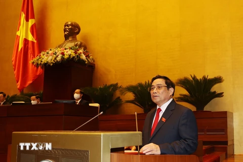 Thủ tướng Phạm Minh Chính phát biểu. (Ảnh Trí Dũng/TTXVN)