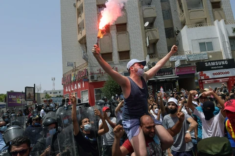 Biểu tình ở Tunisia. (Nguồn: Reuters)