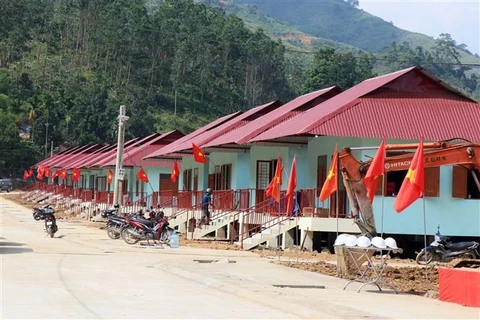 Khu dân cư cho người dân vùng sạt lở Trà Leng, huyện Nam Trà My, tỉnh Quảng Nam. (Ảnh: Trần Tĩnh/TTXVN)