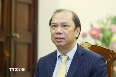 Thứ trưởng Bộ Ngoại giao, Trưởng Quan chức cao cấp (SOM) ASEAN Việt Nam Nguyễn Quốc Dũng. (Ảnh: Phạm Kiên/TTXVN)