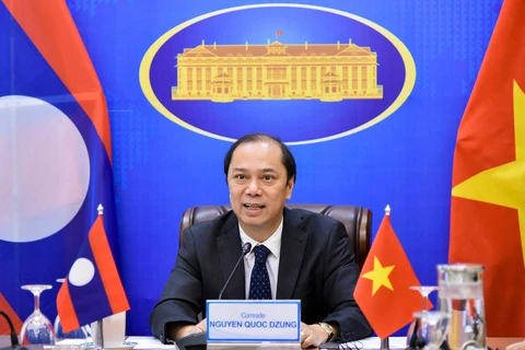 Thứ trưởng Ngoại giao Nguyễn Quốc Dũng phát biểu tại Tham khảo Chính trị Việt Nam-Lào lần thứ 6. (Nguồn: Baoquocte.vn)