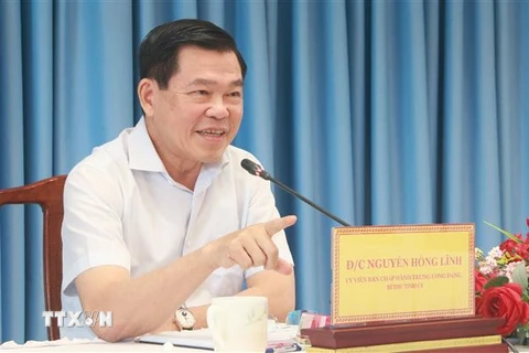 Ông Nguyễn Hồng Lĩnh, Bí thư Tỉnh ủy Đồng Nai phát biểu tại cuộc họp. (Ảnh: Công Phong/TTXVN)