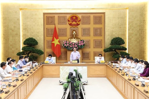 Thủ tướng Phạm Minh Chính chủ trì Hội nghị trực tuyến toàn quốc với các bộ, ngành Trung ương và địa phương về đẩy nhanh tiến độ thực hiện giải ngân vốn đầu tư công. (Nguồn: TTXVN)