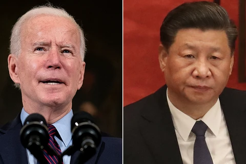 Tổng thống Mỹ Joe Biden (trái) và Chủ tịch Trung Quốc Tập Cận Bình. (Nguồn: CNN)