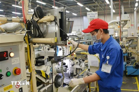 Công nhân làm việc tại Khu Công nghiệp Linh Trung 1, TP.HCM. (Nguồn: TTXVN)