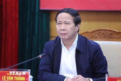 Phó Thủ tướng Lê Văn Thành phát biểu chỉ đạo tại buổi làm việc với lãnh đạo tỉnh Bắc Giang. (Ảnh: Danh Lam/TTXVN)