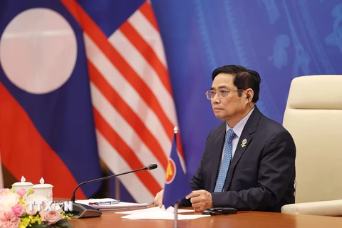 Thủ tướng Phạm Minh Chính tham dự Hội nghị cấp cao ASEAN lần thứ 38. (Ảnh: Dương Giang/TTXVN)