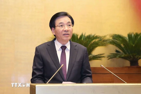 Bộ trưởng, Chủ nhiệm Văn phòng Chính phủ Trần Văn Sơn phát biểu. (Ảnh: Doãn Tấn/TTXVN)