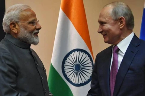 Thủ tướng Ấn Độ Narendra Modi và Tổng thống Nga Vladimir Putin. (Nguồn: File)