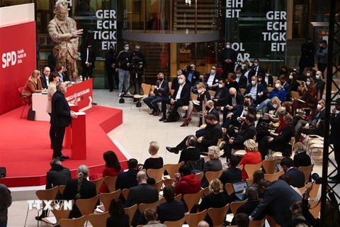 Đại hội bất thường của Đảng Dân chủ Xã hội Đức (SPD) ở Berlin, Đức, ngày 4/12. (Ảnh: AFP/TTXVN)