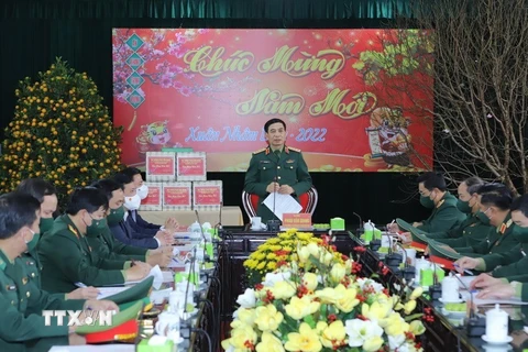 Đại tướng Phan Văn Giang phát biểu tại buổi làm việc. (Ảnh: Trịnh Duy Hưng/TTXVN)