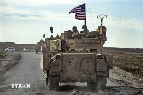 Xe quân sự Mỹ ở Syria. (Ảnh: AFP/TTXVN)