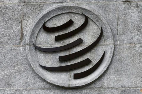 Logo của Tổ chức Thương mại Thế giới (WTO) tại trụ sở chính của của tổ chức này ở Geneva, Thụy Sĩ. (Ảnh: Reuters)