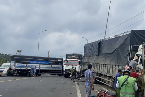 Hiện trường vụ tai nạn. (Nguồn: Báo Thanh Niên)