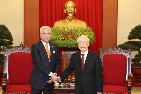 Tổng Bí thư Nguyễn Phú Trọng tiếp Thủ tướng Malaysia Dato’ Sri Ismail Sabri bin Yaakob thăm chính thức Việt Nam. (Ảnh: Trí Dũng/TTXVN)
