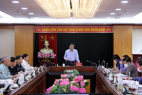 Ông Phan Đình Trạc, Ủy viên Bộ Chính trị, Bí thư Trung ương Đảng, Trưởng Ban Nội chính Trung ương phát biểu kết luận hội nghị. (Nguồn: Noichinh.vn)