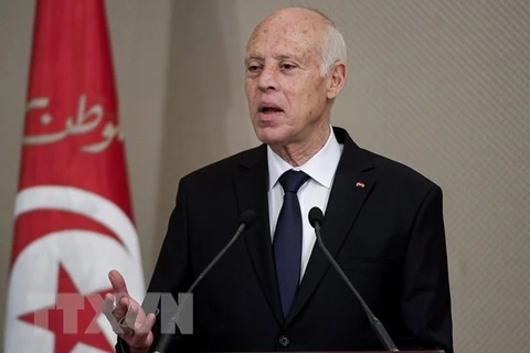 Tổng thống Tunisia Kais Saied . (Ảnh: AFP/TTXVN)