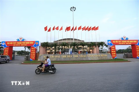 Nhà thi đấu thể dục, thể thao tỉnh Ninh Bình. (Ảnh: Hoàng Hiếu/TTXVN)