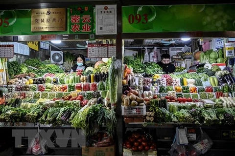 Một chợ ở Bắc Kinh, Trung Quốc. (Ảnh: AFP/TTXVN)