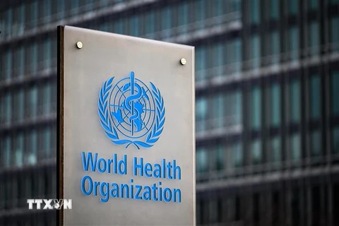 Biểu tượng của Tổ chức Y tế Thế giới tại Geneva, Thụy Sĩ. (Ảnh: AFP/TTXVN)