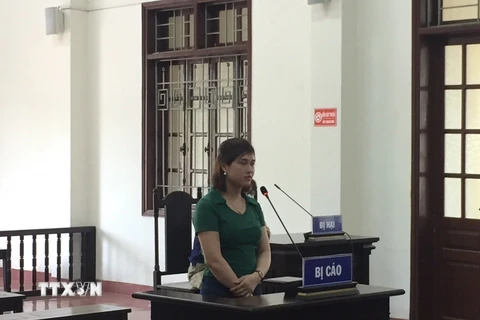 Bị cáo Tạ Thị Suối Vân tại phiên tòa xét xử. (Ảnh: Vũ Hà/TTXVN)