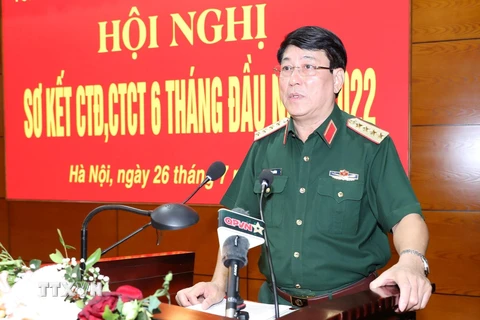 Đại tướng Lương Cường phát biểu chỉ đạo hội nghị. (Ảnh: Trọng Đức/TTXVN)
