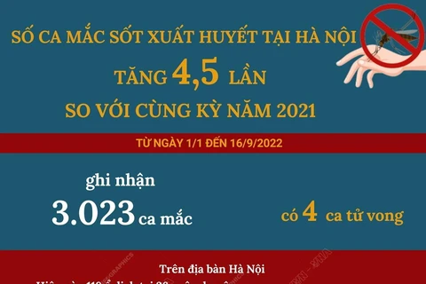 Số ca mắc sốt xuất huyết tại Hà Nội tăng gấp 4,5 lần.