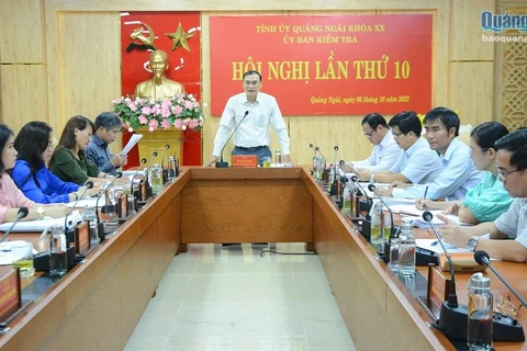 Chủ nhiệm Ủy ban Kiểm tra Tỉnh ủy Quảng Ngãi Võ Văn Quỳnh chủ trì Kỳ họp lần thứ 10. (Nguồn: Báo Quảng Ngãi)