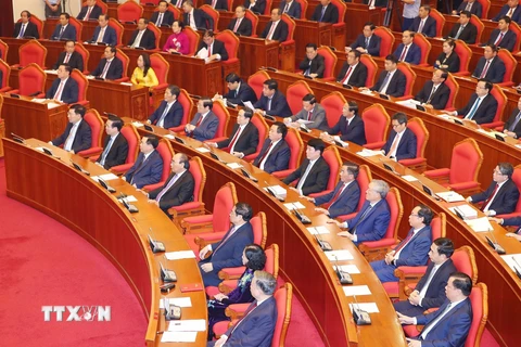 Các đại biểu dự phiên bế mạc Hội nghị lần thứ sáu Ban Chấp hành Trung ương Đảng Cộng sản Việt Nam khóa XIII. (Ảnh: Trọng Đức/TTXVN)