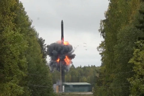 Tên lửa đạn đạo liên lục địa Yars được phóng từ sân bay vũ trụ Plesetsk. (Nguồn: Ukrinform)