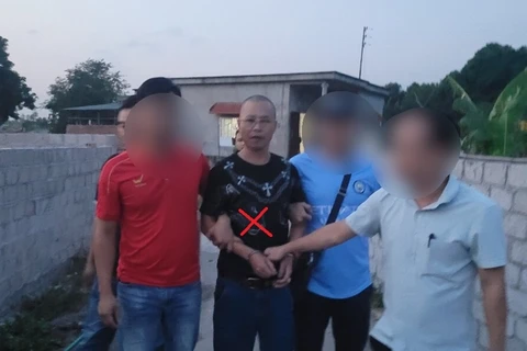Đối tượng Nguyễn Văn Giang bị bắt giữ khi đang lẩn trốn tại Quảng Ninh. (Ảnh: Công an tỉnh Bắc Giang)