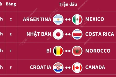 Cập nhật lịch thi đấu World Cup hôm nay 27/11.